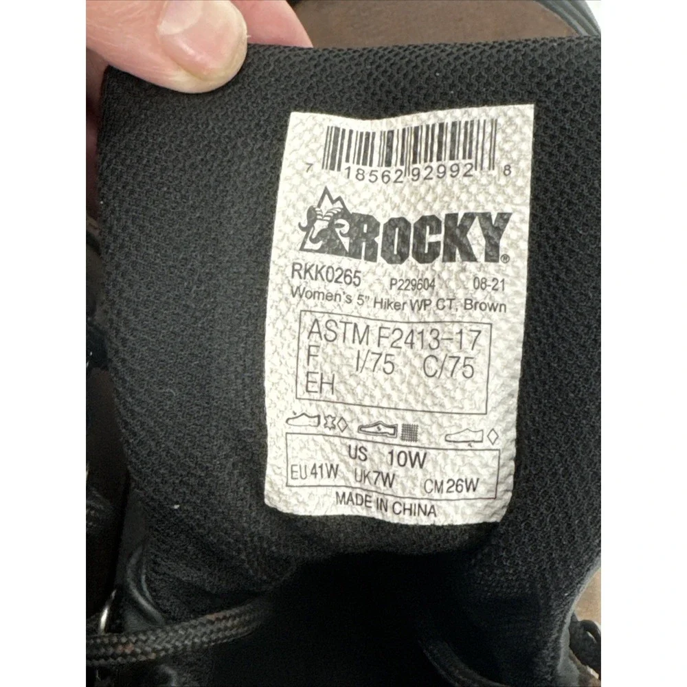 Rocky Waterproof Work Boots Brown Leather Steel Toe RK026 Mens 10.5 M